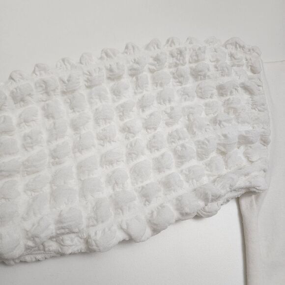 Girls Cute Cube Textured Ruffle Sleeve Long Sleeve Top Size 6-7 - Picture 3 of 6